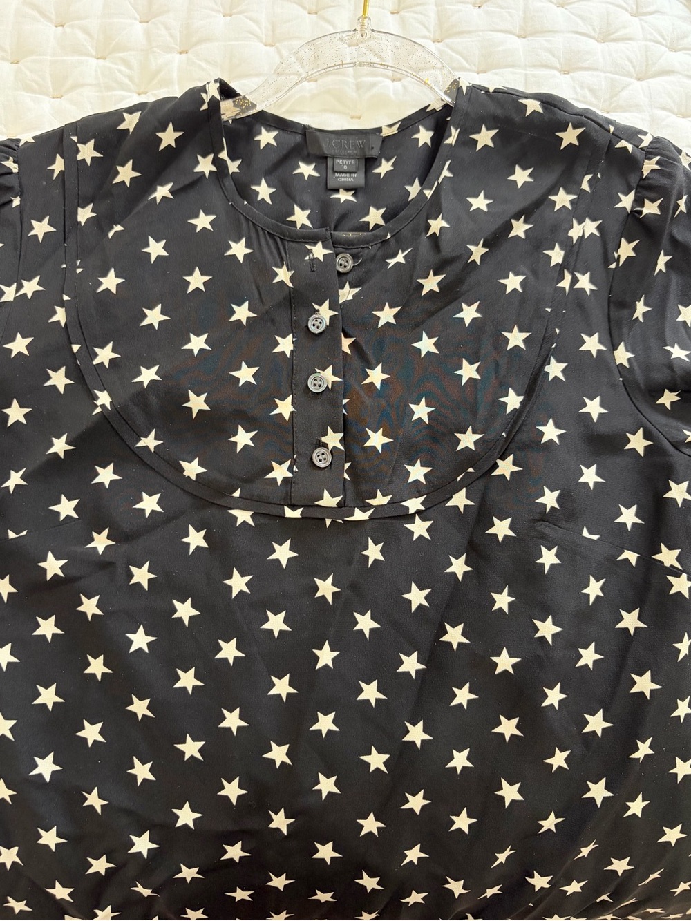 J. Crew Collection Black Long-Sleeve Star Print Dress - Picture 8 of 15